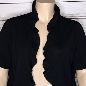 Dressbarn 18/20 Ruffle Trim Cropped Shrug Cardigan